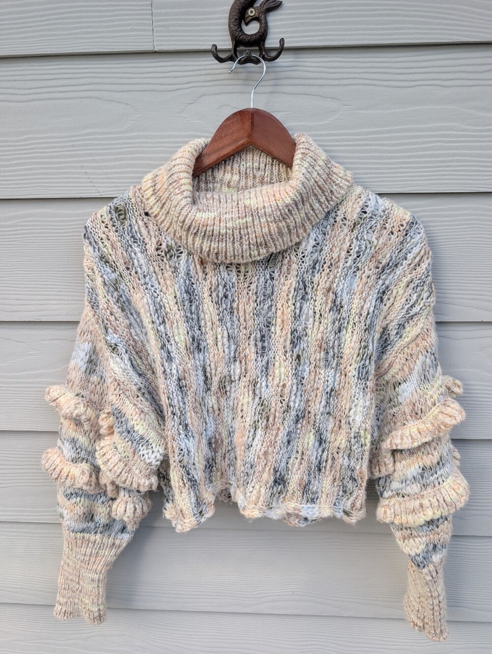 Free People Sweater NWT Size XS Cream Turtleneck Pullover Cozy Burst Your Bubble - Picture 5 of 7